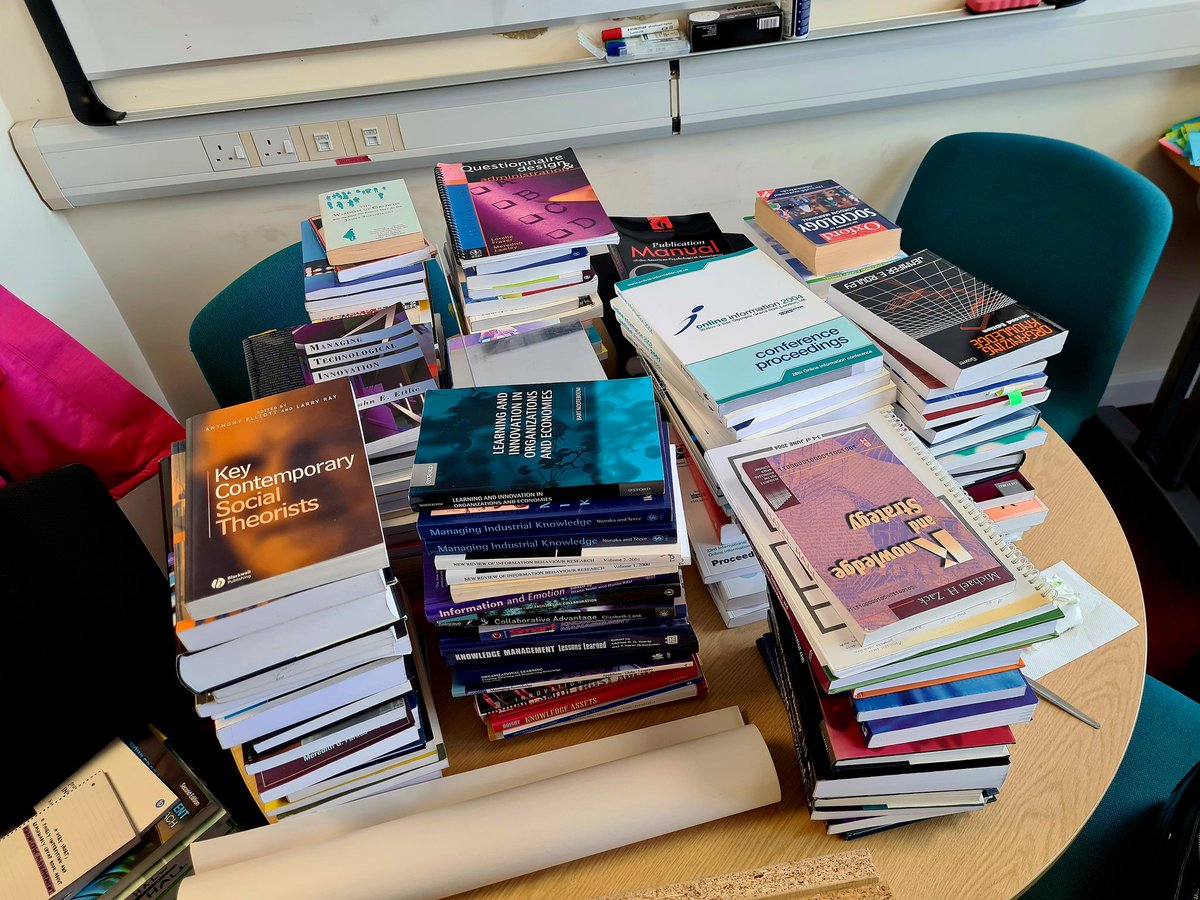 Dr Frances Ryan (she/her) (@francesryanphd) on Twitter photo A big thank you to <a href="/hazelh/">Dr Hazel Hall</a> for "donating" a book or two (and then some) to my office collection.
Now... do I sort by colour, height, date of first publication... ? So many options!! A big thank you to <a href="/hazelh/">Dr Hazel Hall</a> for "donating" a book or two (and then some) to my office collection.
Now... do I sort by colour, height, date of first publication... ? So many options!!