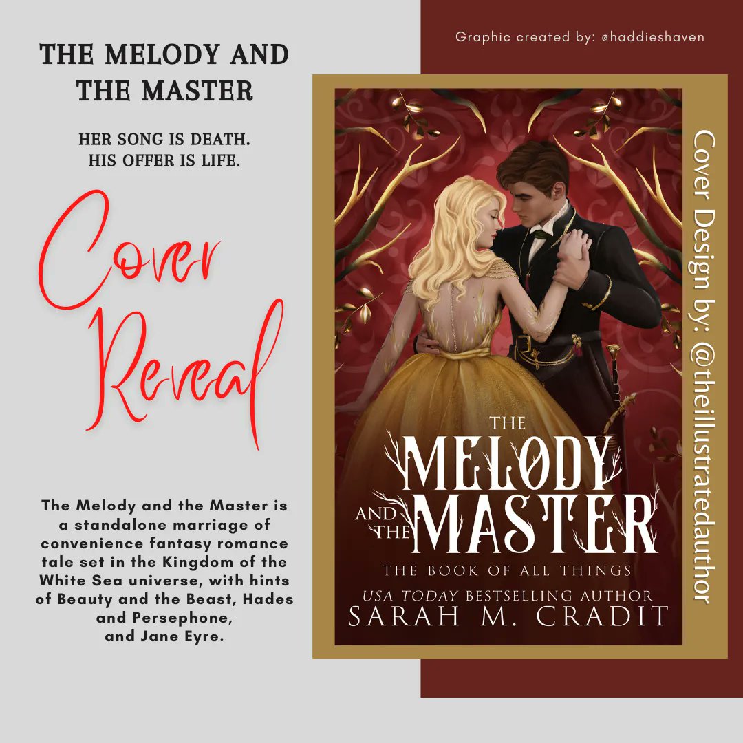 😍😍COVER REVEAL! 💫💫This brilliant cover art was designed by @theillustratedauthor

The Melody And The Master -The Book of All Things
The Darkwood Cycle
By Sarah M. Cradit @sarahmcradit

Universal - books2read.com/themelodyandth…
Amazon - amzn.to/3D1JZ71 
#craditcoreteam
