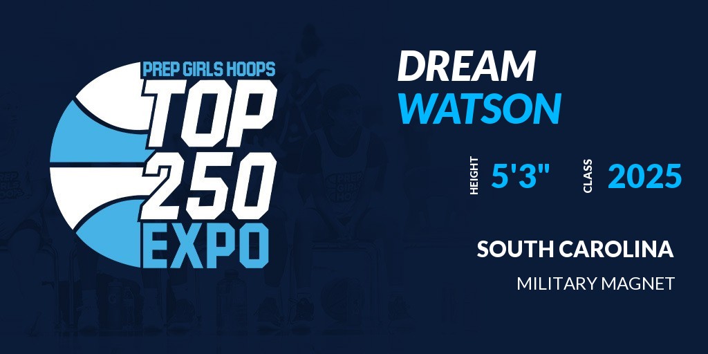 Welcome Class of 2025 Dream Watson (<a href="/DreamWatson11/">1of1🦍</a>) of Military Magnet HS to the <a href="/PGH_SCarolina/">Prep Girls Hoops South Carolina</a> Top 250 Expo @ John T. Rhodes Myrtle Beach Sports Center. 

🔥🏀 #PGHSouthCarolinaTop250 🏀🔥

More Info! 👇  
events.prepgirlshoops.com/e/538/register…