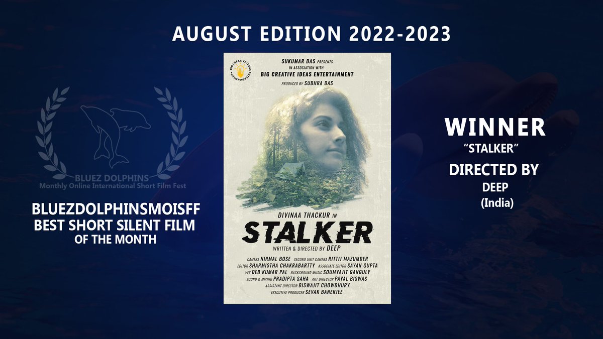 BLUEZ DOLPHINS - MONTHLY ONLINE INTERNATIONAL SHORT FILM FEST: WINNERS OF AUGUST EDITION 2022-2023.
Congratulations!!!!