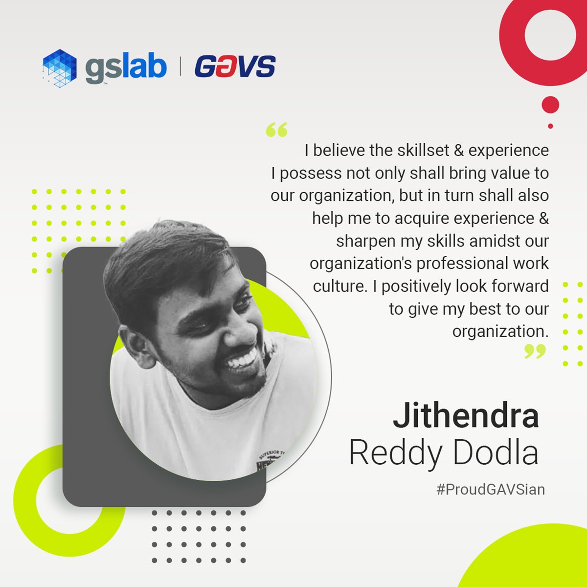 insideneurealm's tweet photo. Congratulations on being part of our dynamic team, Jithendra! We extend a warm welcome to you and hope to have a long and successful journey together.
#WelcometoGAVS #GAVS #GSLab https://t.co/jQm776vUhK