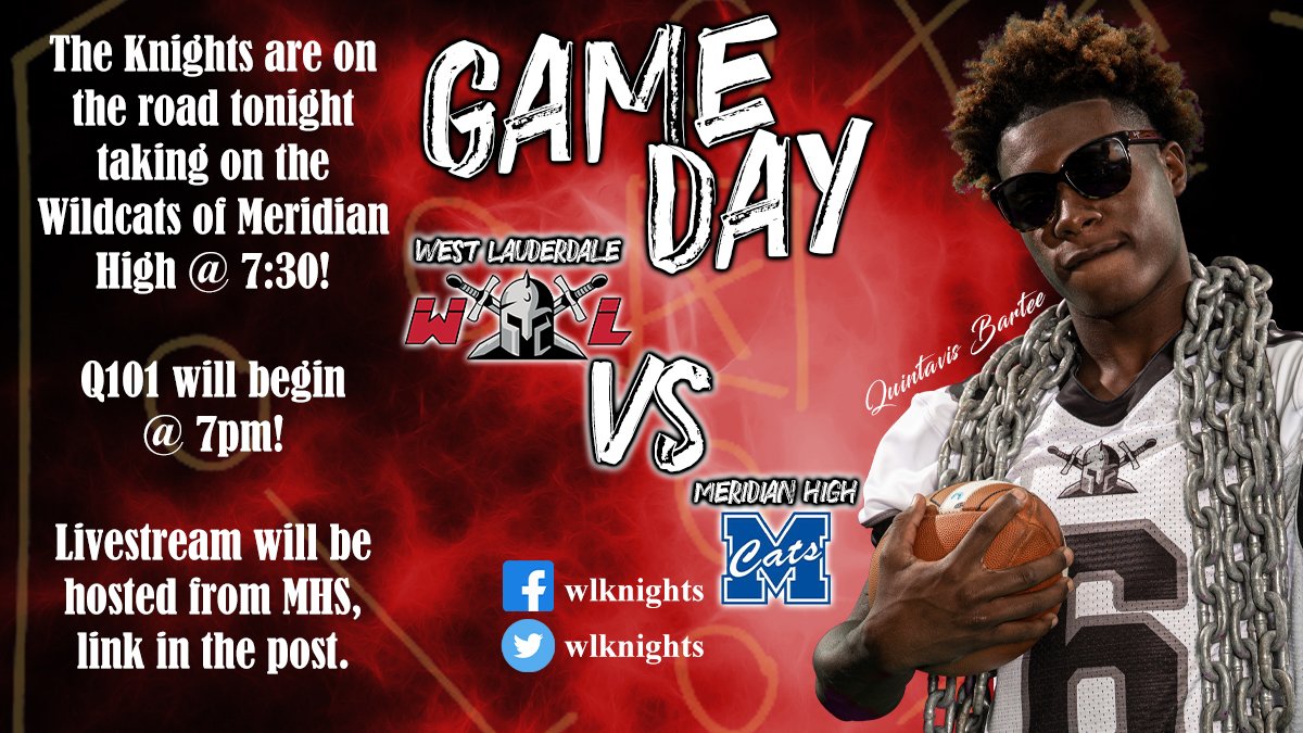 It's GAMEDAY Knight fans and tonight we will be traveling to Meridian to take on the Wildcats!  Kickoff is at 7:30 with Q101 starting at 7PM.  We will not be livestreaming this game ourselves but Meridian will be streaming at the link below.   

ow.ly/hlQb50KETve