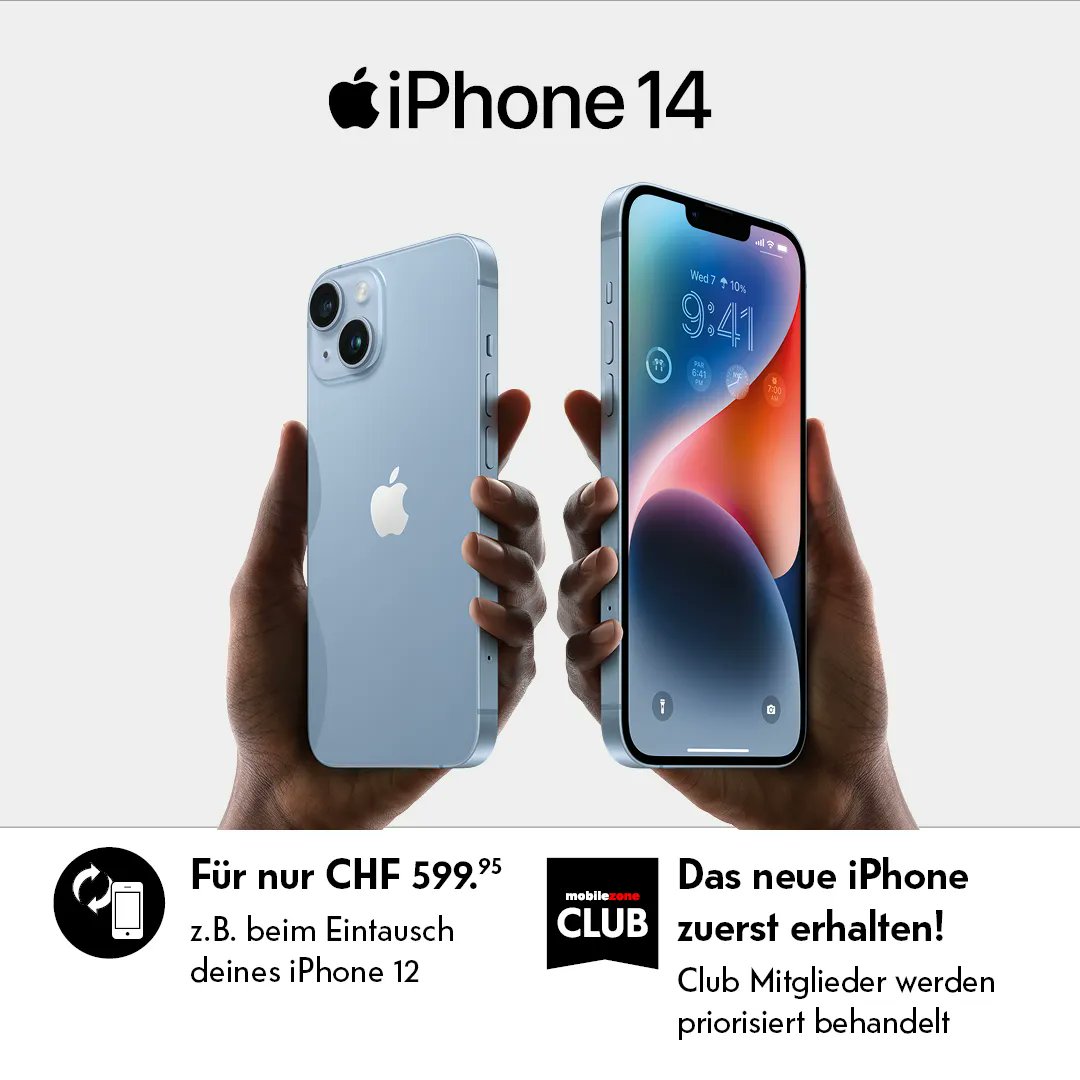Ab sofort kannst du die neuen #iPhone14 Modelle bei uns vorbestellen. 😍 Wenn du dein altes Handy bei uns eintauschst, kannst du es gleich an dein neues iPhone anrechnen lassen. 😉👉 bit.ly/3x2Ym7a