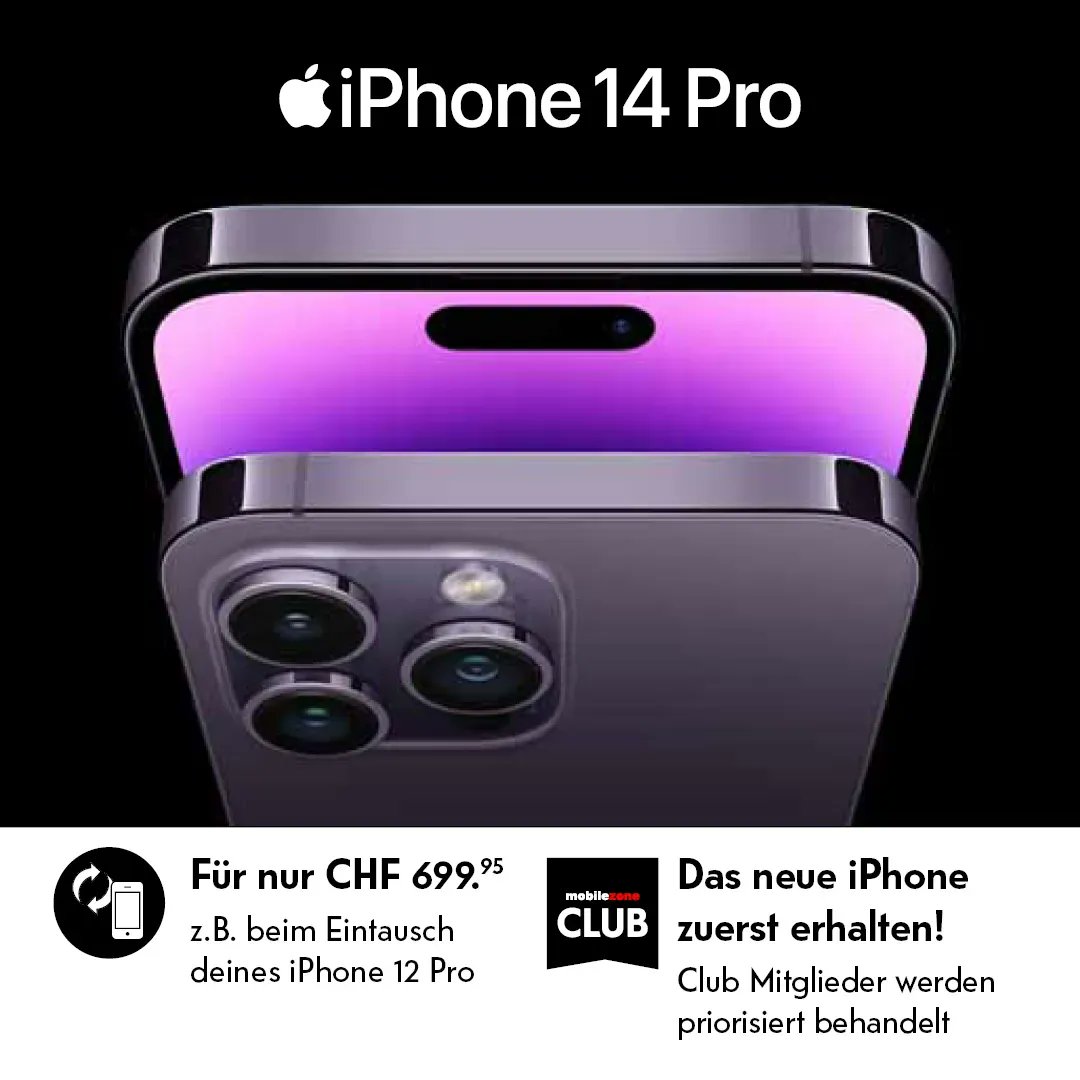 mobilezone's tweet image. Ab sofort kannst du die neuen #iPhone14 Modelle bei uns vorbestellen. 😍 Wenn du dein altes Handy bei uns eintauschst, kannst du es gleich an dein neues iPhone anrechnen lassen. 😉👉 bit.ly/3x2Ym7a