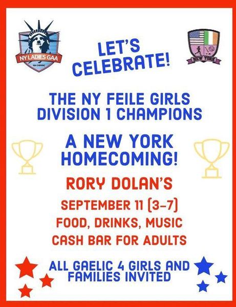 WestPut_Setanta's tweet photo. This Sunday in Rory Dolans - FEILE GIRLS CELEBRATION
Join the Feile girls' management and players as they celebrate their Division 1 U15 All Ireland Feile Championship win.  We are so proud of these girls.
All G4G players and families invited to join. https://t.co/d90bf4mlLs