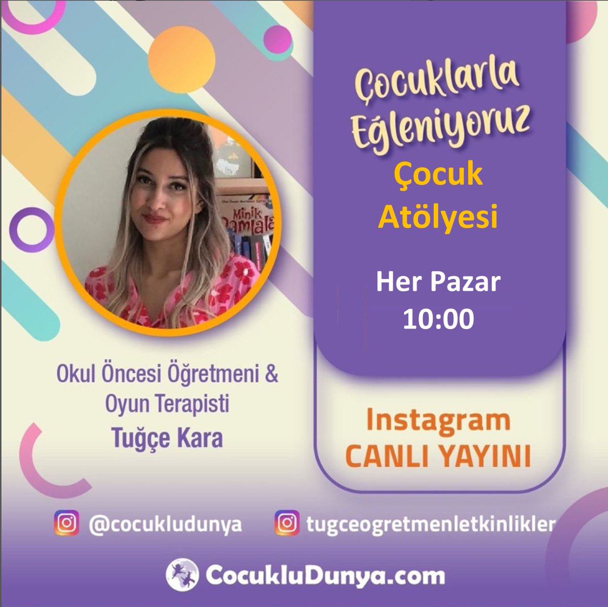 Bu haftaki Instagram canlı yayınımızda görsel algı çalışması yapacağız.  
instagram.com/cocukludunya 
  #çocuketkinlikleri #cocuketkinlikleri #etkinliktavsiyesi #çocukaktiviteleri #2yaş #3yaş #4yaş  #motorgelişimi #deney #cocukaktiviteleri #anaokuluetkinlikleri #etkinlikzamanı