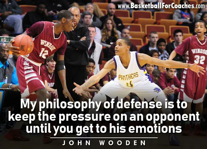 BballCoachMac's tweet photo. "My philosophy of defense is to keep the pressure on an opponent until you get to his emotions"

– John Wooden https://t.co/5rqjnaiBPV