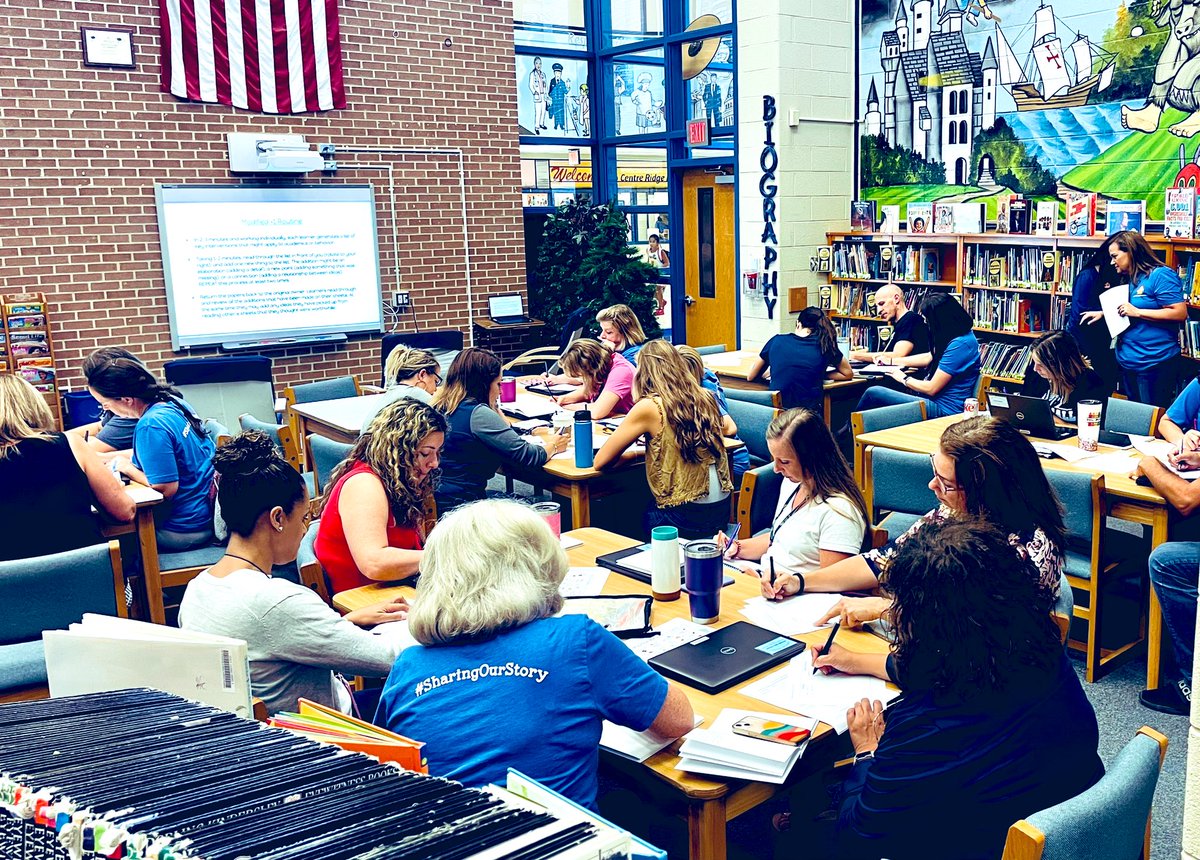 centreridgees's tweet photo. Our CRES Instructional Leaders had an awesome collaborative session this morning focusing on supporting our young learners. What a great way to start a Friday. #SharingOurStory #CRESculture #RamsStrong https://t.co/jXvDOKXYSb