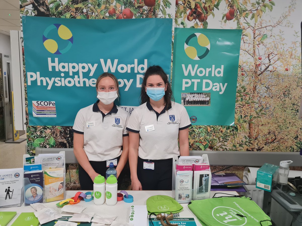 Really enjoyed celebrating World Physio Day <a href="/stjamesdublin/">St James's Hospital</a> today!🎉
<a href="/AnnaMcpartlan/">Anna McPartlan</a> <a href="/niamhphysio/">Niamh Murphy</a> <a href="/MaddenLaura/">Laura Madden</a> <a href="/PtTcd/">Physiotherapy TCD</a>