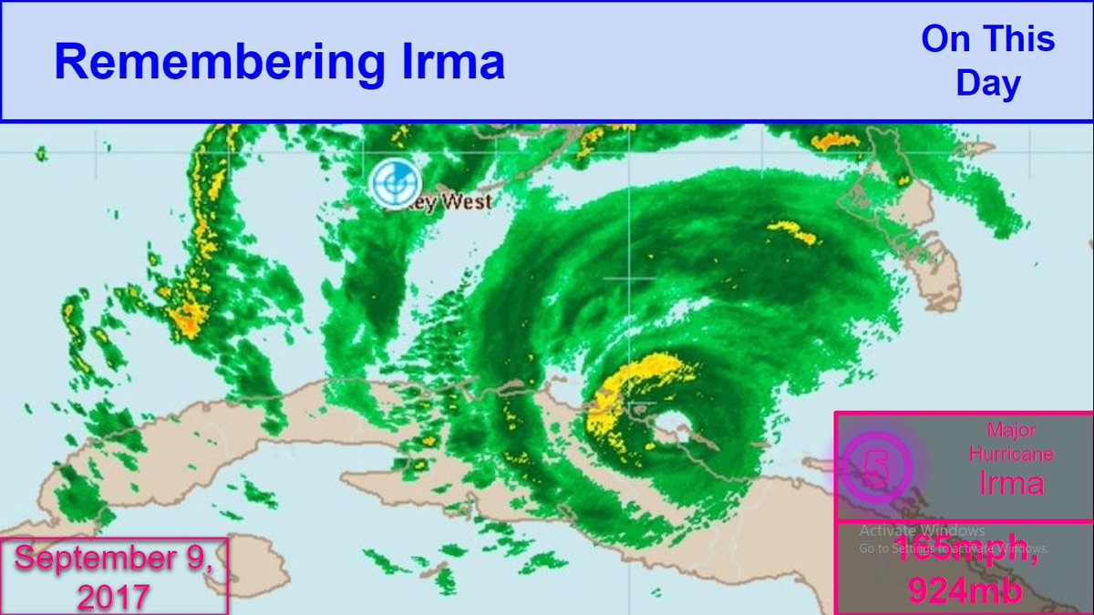 CycloneOTD's tweet photo. Remembering Irma

On this day, 5 years ago, #hurricaneirma made landfall on #Cuba as a powerful Category 5 with winds of 165mph and a minimum central pressure of 924mb. At the time, the National Hurricane Center expected a 150mph Florida landfall.

#irma5 https://t.co/rXnVzUc8nK