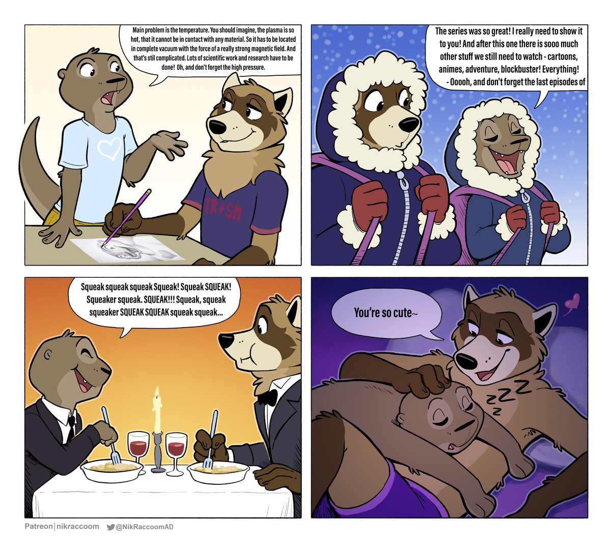 Relationship with an extrovert~ 
❤️🦝❤️🦦❤️