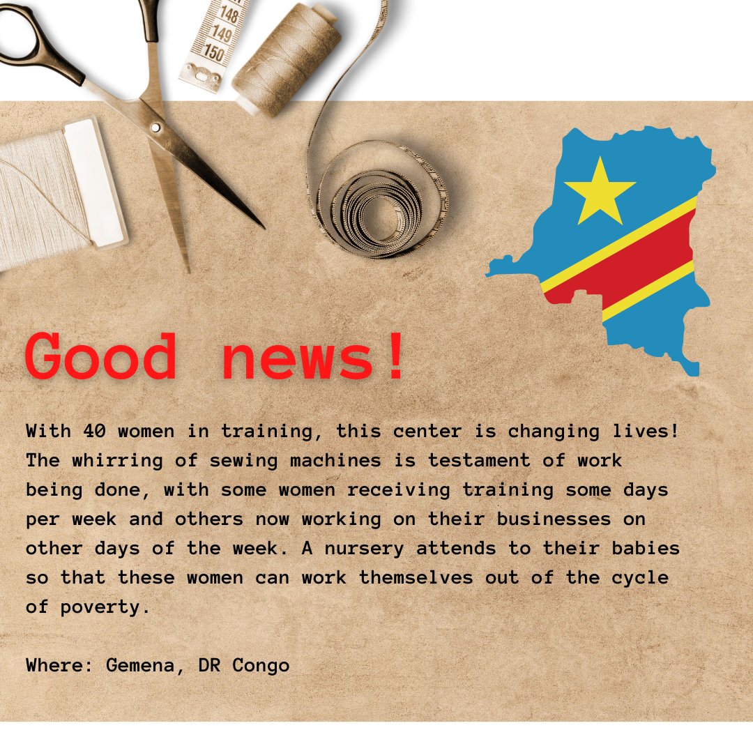 AFCAids's tweet image. Good News Alert! 💌 - mailchi.mp/afcaids/goodne… Women starting sewing businesses, providing them choices and work they can be proud of in Gemena, DR Congo. #Singersewing #singer #sewing #charity #endpoverty