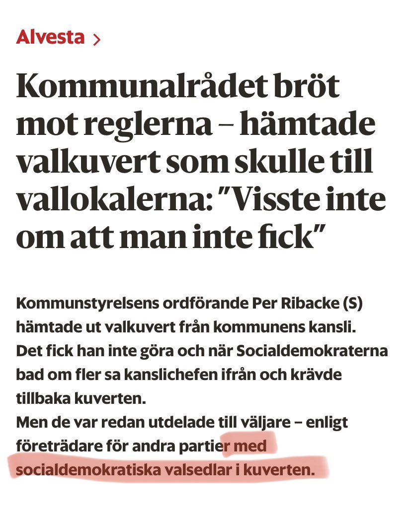 JERNorell's tweet photo. *Lägger S-valsedlar i väljarnas valkuvert åt dem*
”Oj det visste inte jag att man inte fick.” https://t.co/cJjQTOTPQ8