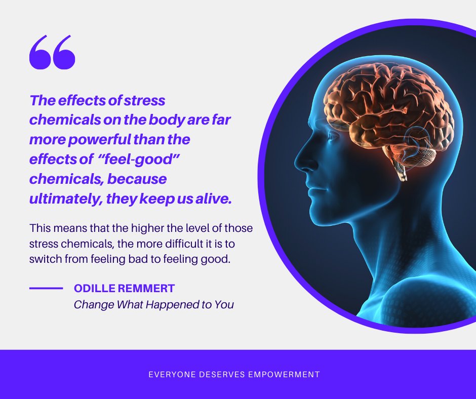 Add the fact that stress chemicals cause blood to drain from the cognitive-thinking part of the brain, you can see how easy it is to get stuck in a loop of negative feelings, causing negative thoughts, causing more negative feelings... 🧠👀💖 #mentalhealth #emotions #neuroscience