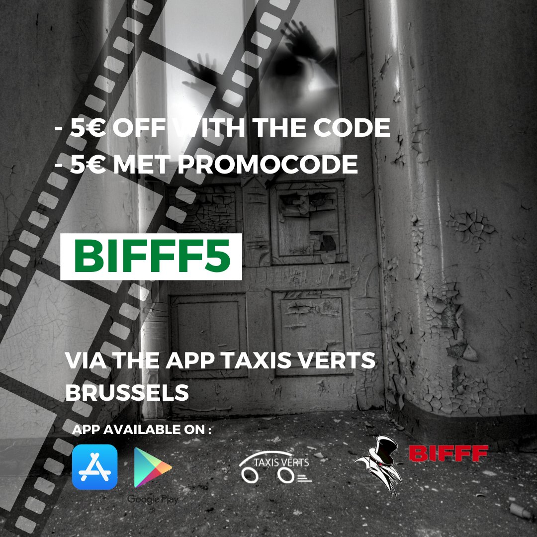 Taxis Verts s'invite au BIFFF festival ! Au programme: du cinéma fantastique, de l'épouvante,… Après une bonne dose de frissons, rentrez en sécurité avec Taxis Verts! Avec le code promo BIFFF5, profitez  d'une réduction de 5€  sur votre course via l'app. Valable jusqu'au 10/09