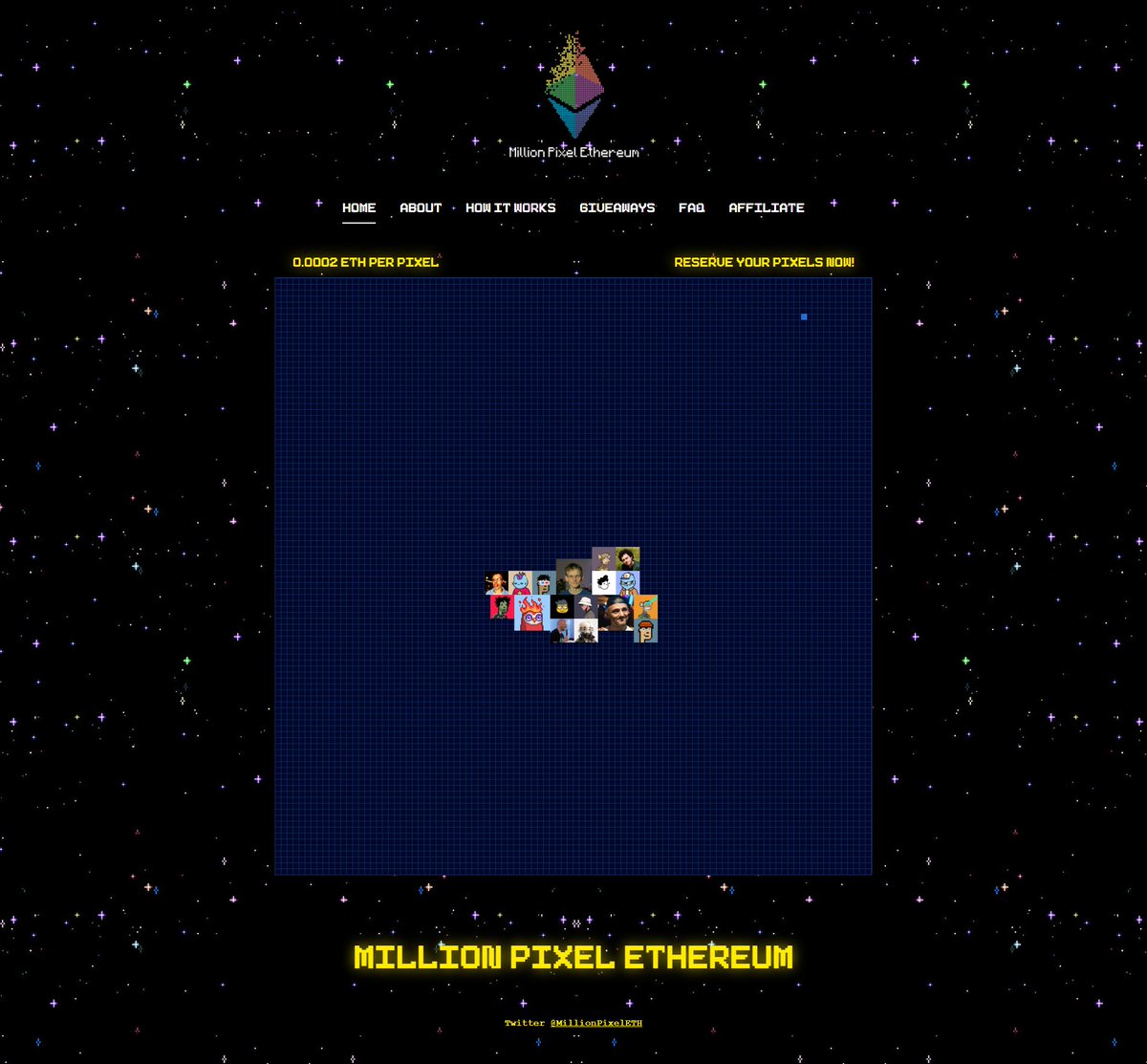 Do you want to become part of the Ethereum ecosystem history! ✨

Check who is already here and reserve your spot on millionpixelethereum.com today! 🌌

#ETH #EthereumMerge #y00ts #Azuki #BAYC #cryptopunks #moonbirds #NFT