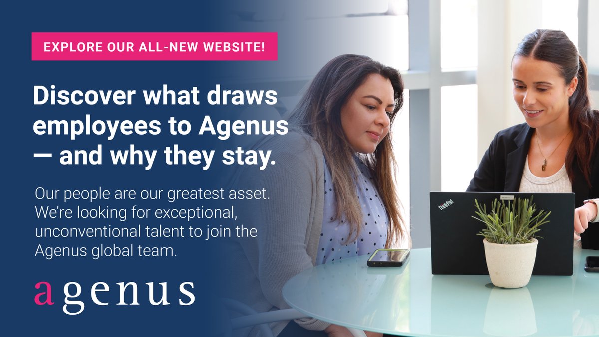 This week we're showcasing the newly redesigned Agenus website. Visit our Join Us page to explore global career opportunities and hear from Agenus employees in their own words why they continue to choose Agenus! agenusbio.com/join-us/