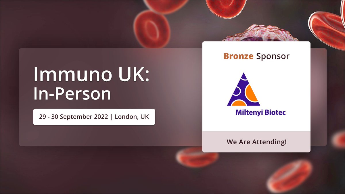 OGConferences's tweet image. Empowering cell research and therapy with innovative products for researchers and clinicians, @miltenyibiotec will be joining us at September's Immuno UK: In-Person event: hubs.ly/Q01lXh-d0

#ImmunoSeries22 #ImmunoUK #Immuno #CellResearch