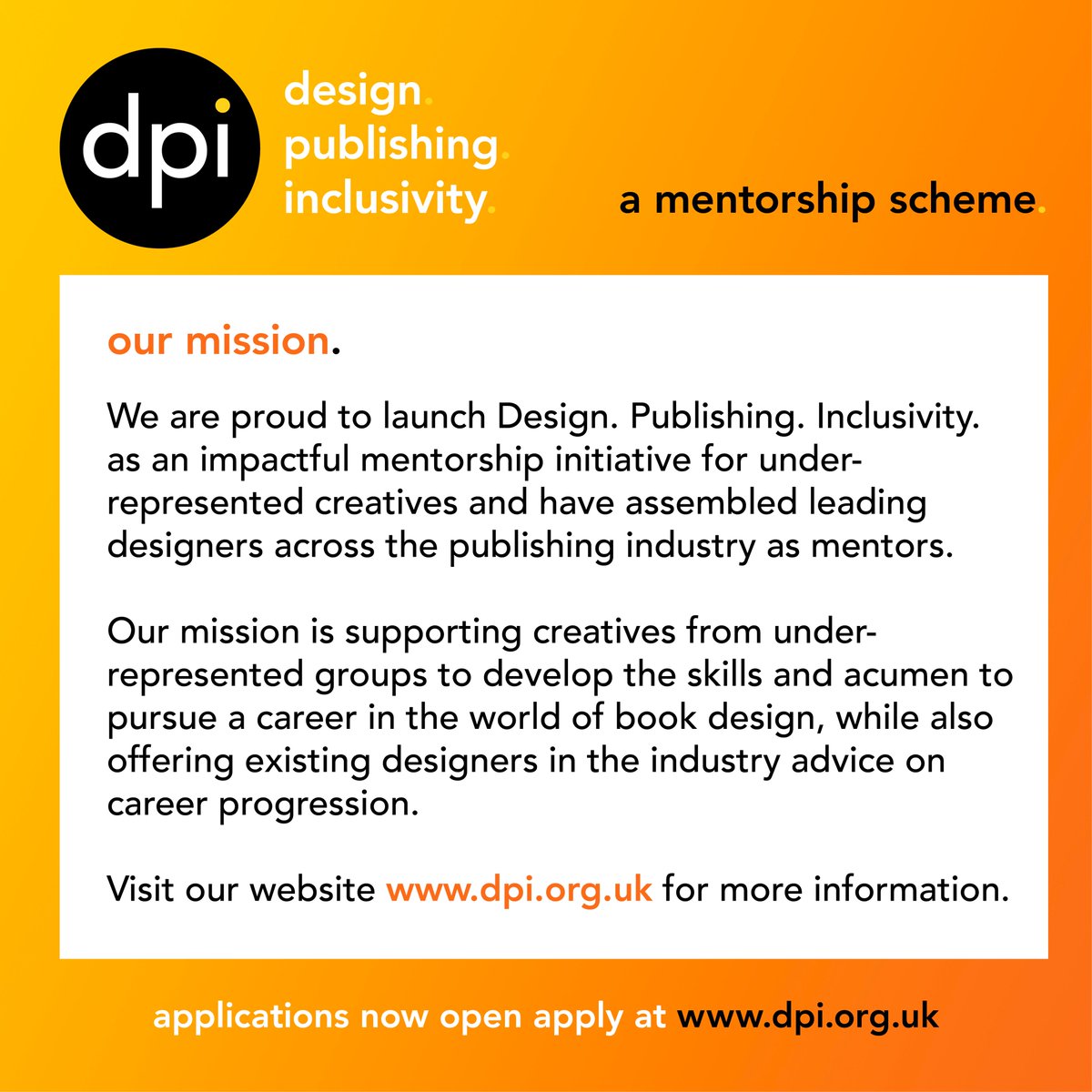 dpi_org's tweet photo. 🌟DPI explained🌟 - Our Mission, Mentoring Process and Eligibility Criteria - check out https://t.co/J6J168eu6Z for more information and to apply https://t.co/Mrdm1LtAZB
