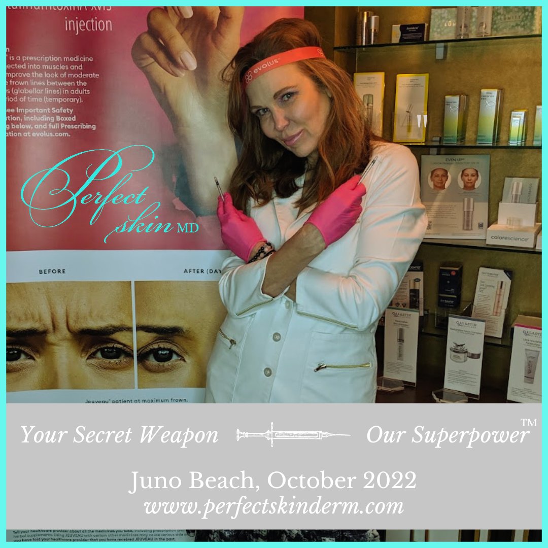 PerfectSkinMD's tweet image. The only thing we're really psychic about is dermatology.
In particular, where to strategically place your injectables to make you look drop-dead gorgeous!
#drsusanschroeder #cosmeticdermatology #junobeach #palmbeach #fillers #botox #perfectskinmd