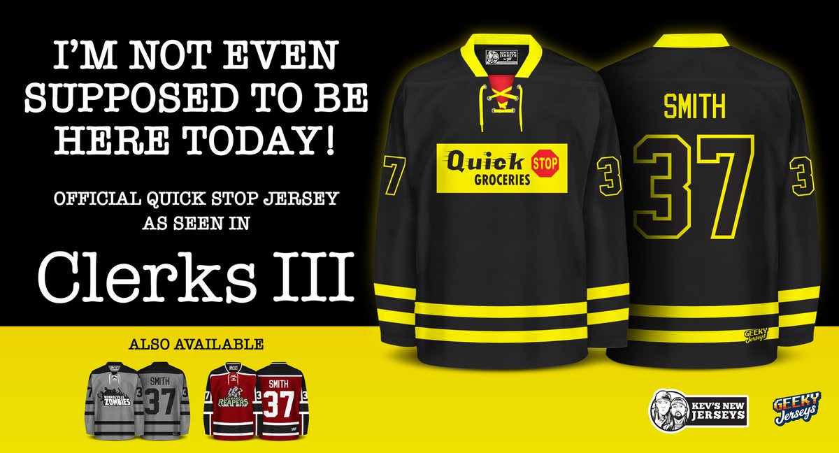 GeekyJerseys's tweet image. At 3pm ET we'll have some Quick Stop jerseys dropping. They went in a matter of minutes last time, so set your alarm ⏰
#quickstop #quickstopgroceries #kevinsmith