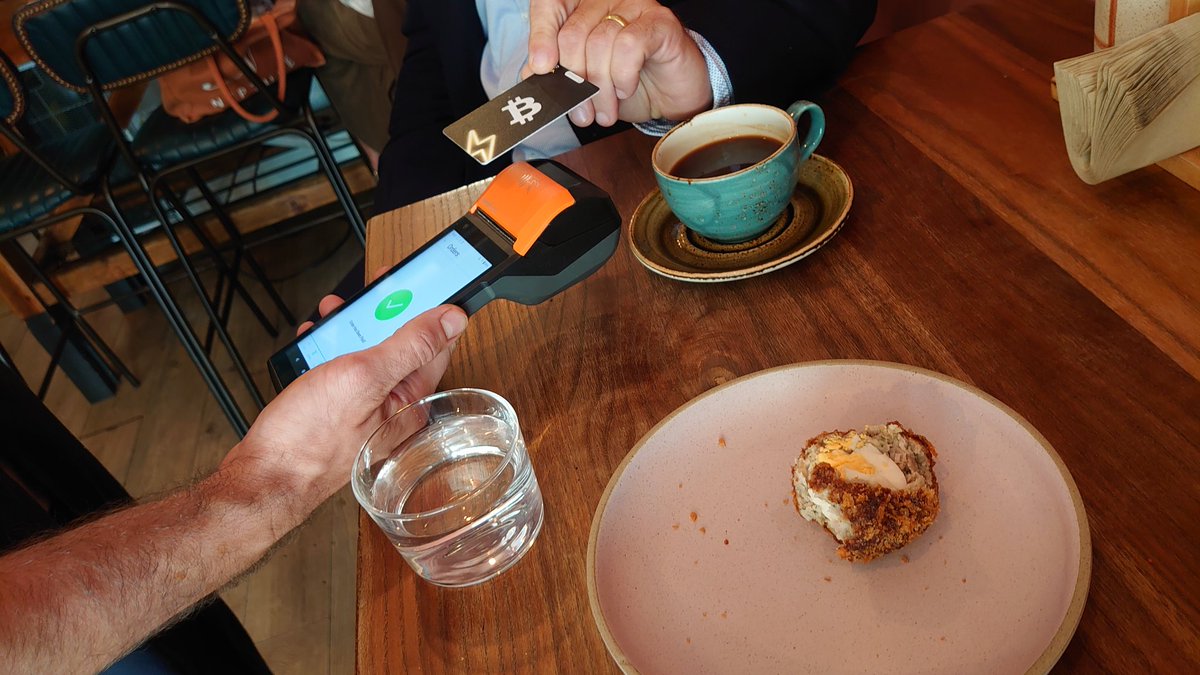 Nice visit to <a href="/KapucinCoffee/">Kapucin Coffee</a> in Richmond for a scotch egg and coffee bought using #Bitcoin using <a href="/CoinCorner/">CoinCorner</a> POS device. Great to meet <a href="/Bridge2Bitcoin/">Bridge 2 Bitcoin</a> and <a href="/bitcoinembassyu/">Bitcoin Embassy London⚡️</a> and chat about all things #Bitcoin
