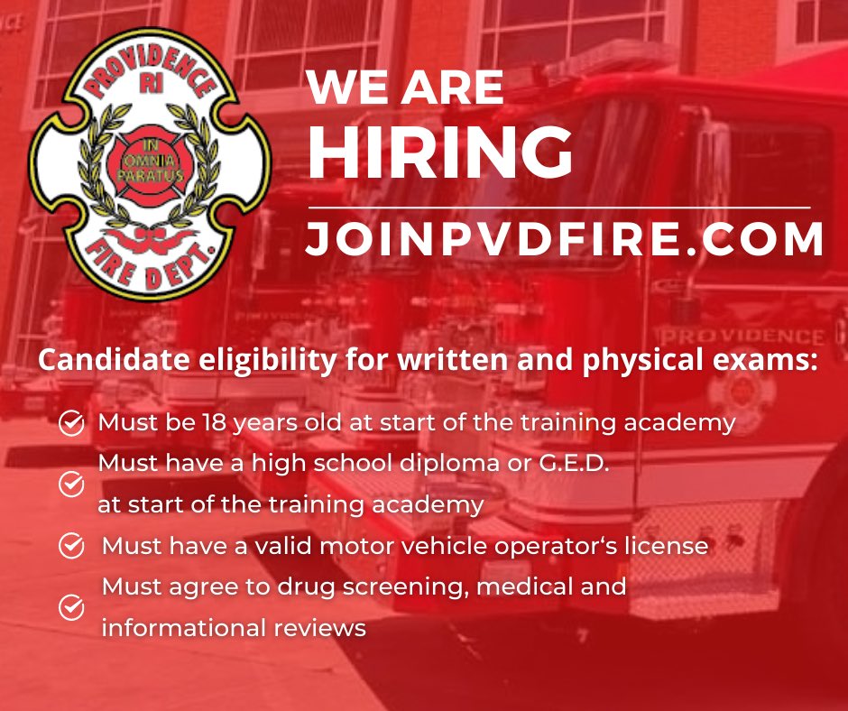 If you’re ready, willing and able to serve Providence as a firefighter:

Apply at JoinPVDfire.com