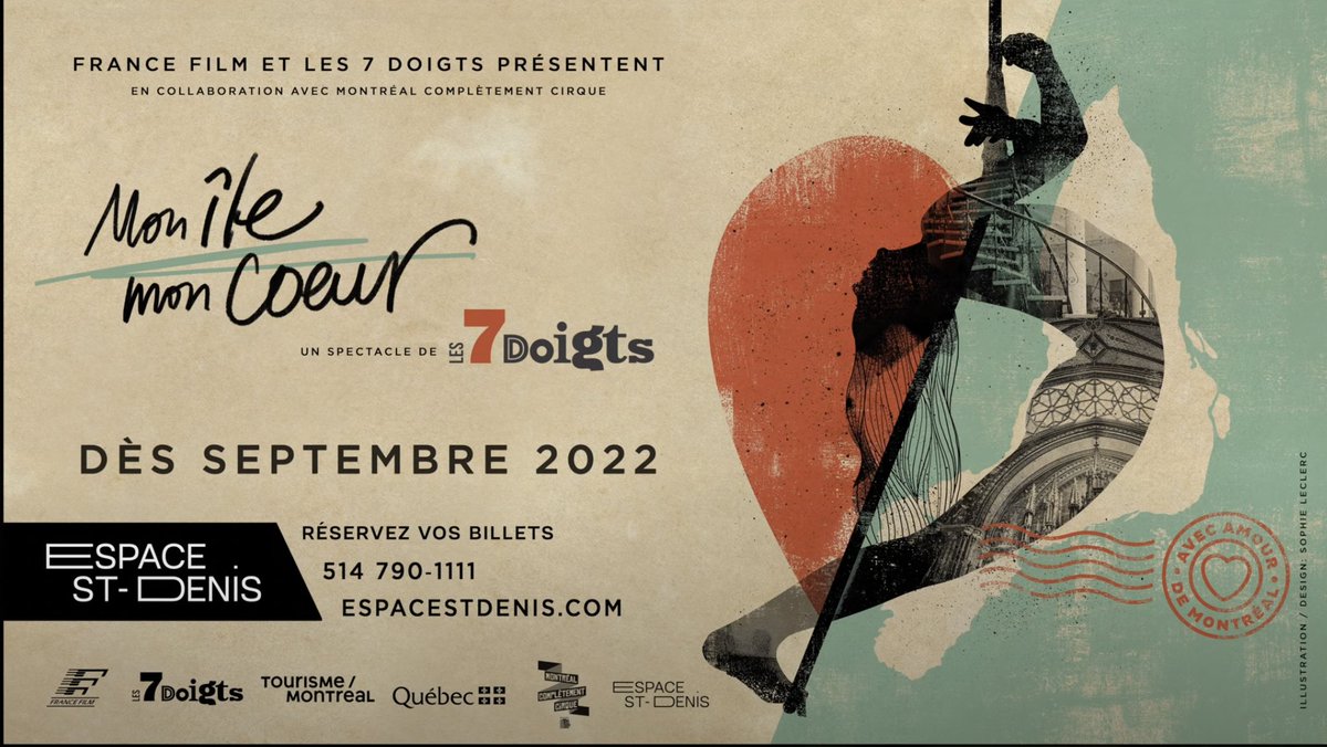 On a très hâte de découvrir le nouveau spectacle “Mon île, mon cœur” 😍 crée par <a href="/Les7Doigts/">Les 7 Doigts</a> de la main qui rend hommage à la métropole sous la forme d’un cabaret de cirque immersif.
📍Studio-Cabaret de l’Espace St-Denis !
Infos et réservation
👉 cutt.ly/8CYv8tG