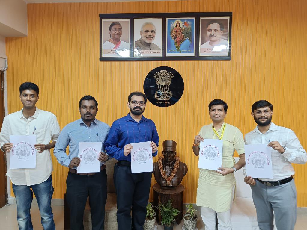 historyplusIN's tweet photo. Logo of Indic History Association was released by Prof. Umesh Ashok Kadam, Hon’ble Member secretary of Indian Council of Historical Research, at ICHR HQ, New Delhi today.
Indic History Association @umeshkadam280 https://t.co/6xwj81J5GQ
