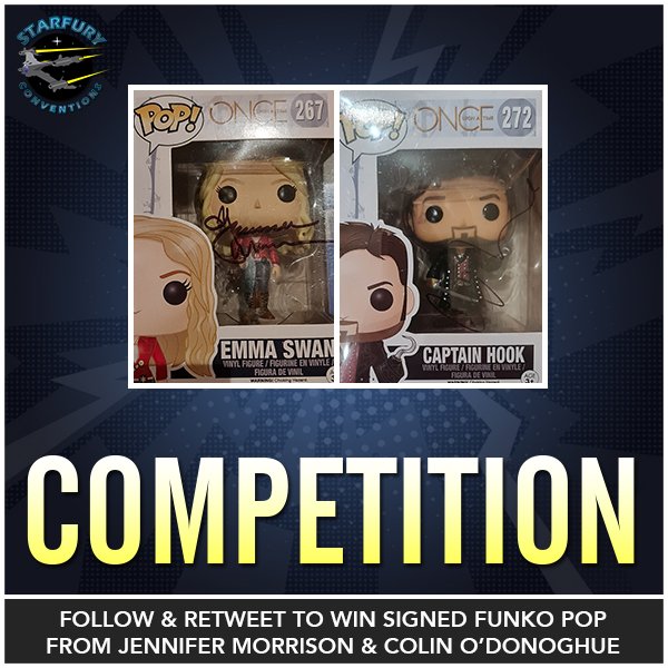 It's #Competition time! We are giving away @OriginalFunko of Emma Swan and Captain Hook signed by @jenmorrisonlive and @colinodonoghue1! Great for all Captain Swan fans! For a chance to win, simply follow this account and retweet this message! #OnceUponATime #CaptainSwan