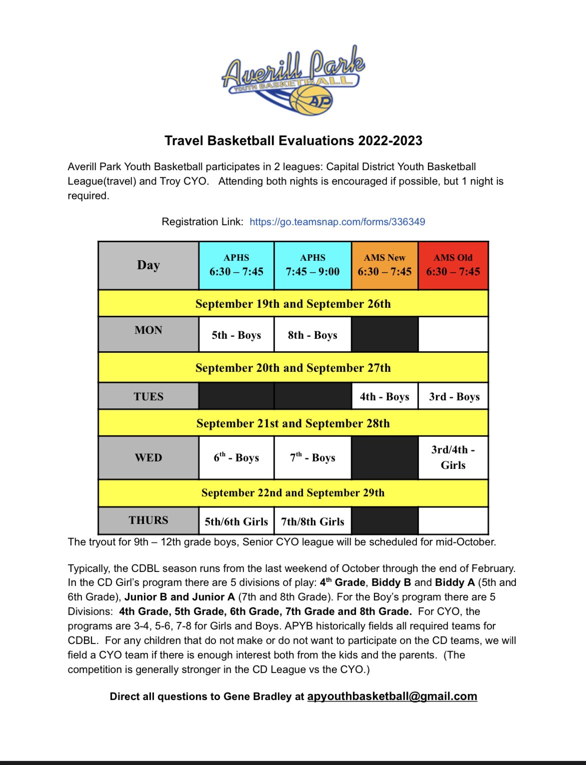 Averill Park Youth Basketball (APYBasketball) / Twitter
