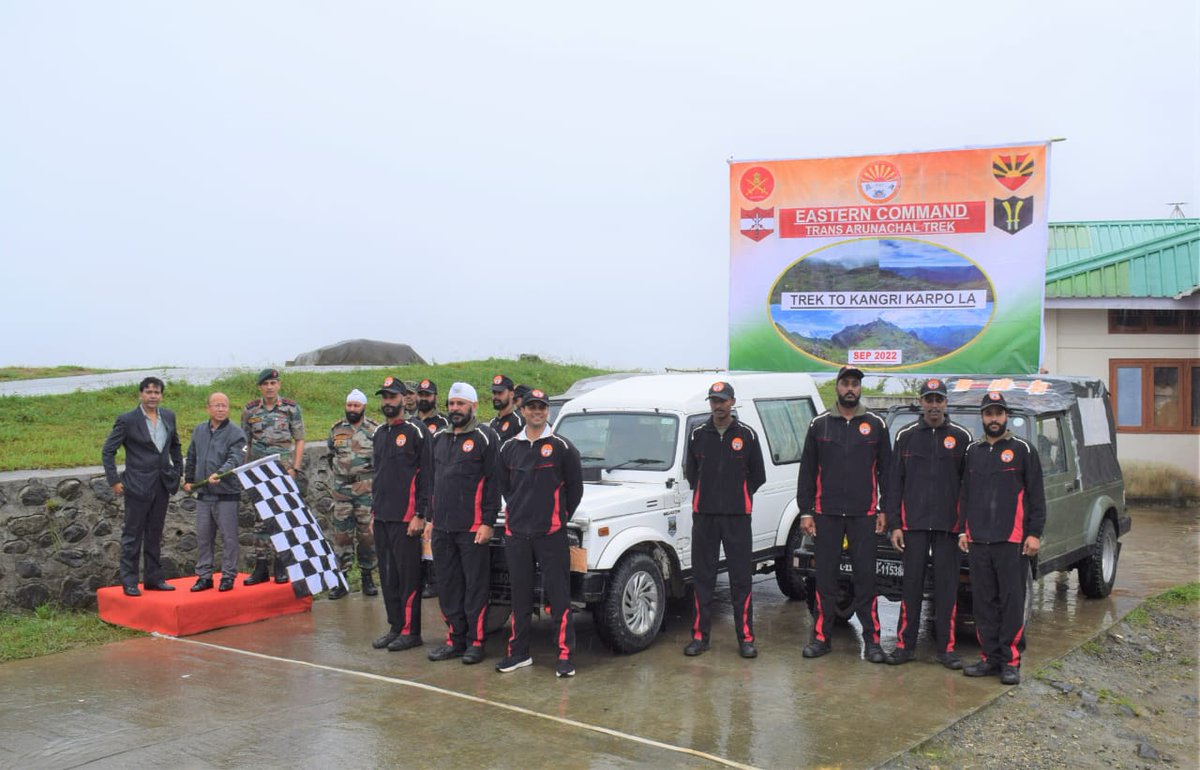 Spearcorps's tweet photo. #ECTTAA2022
@easterncomd Trans Theatre Adventure Activity 2022 commenced with challenging trek of 154 km to Kangri Karpola in scenic Dibang Valley #ArunachalPradesh.Trek was flagged off from Anini in presence of civil & military officials
@adgpi
@MyGovArunachal
@prodefkohima https://t.co/8VcnrGdYfE