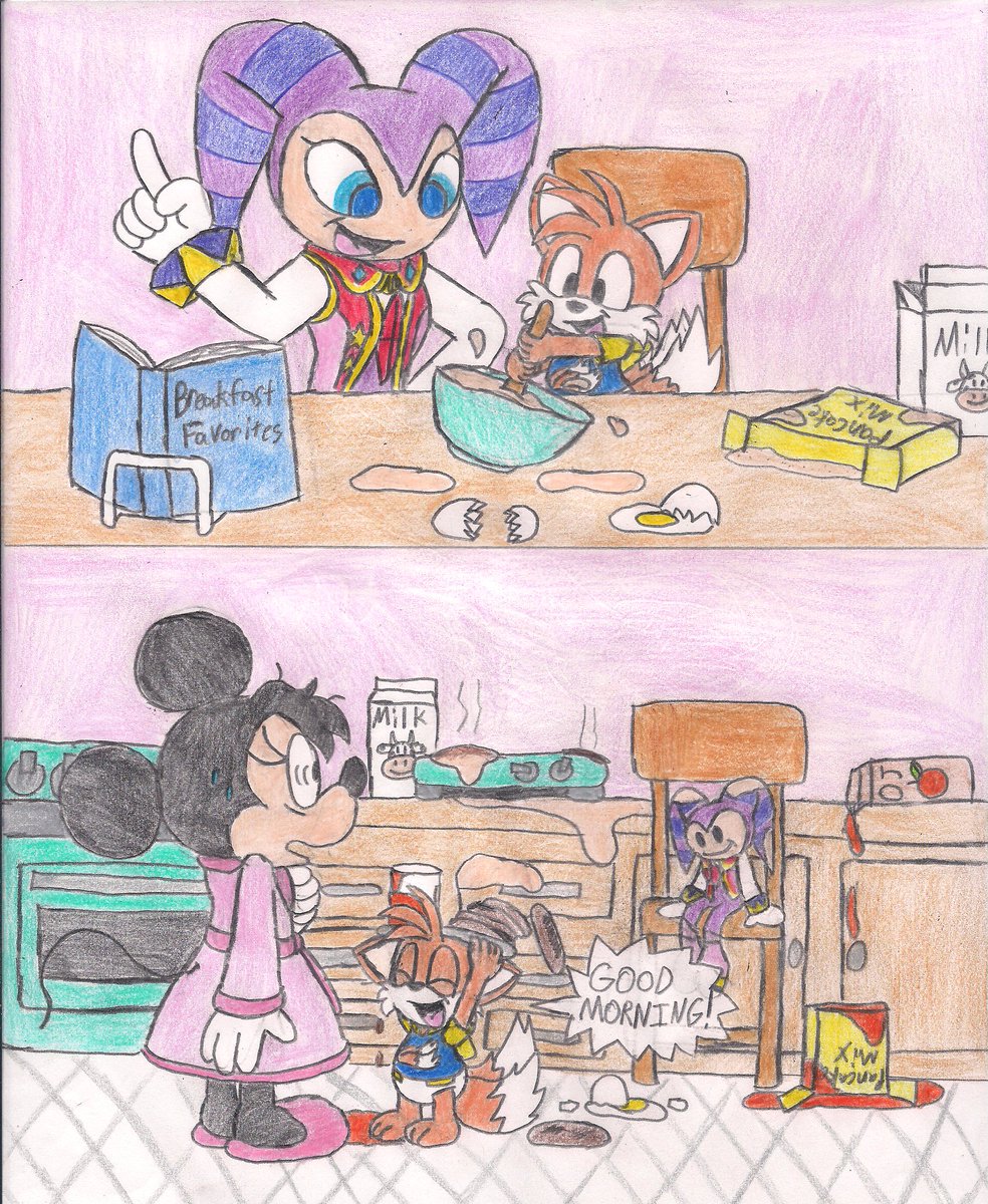 "Cooking with NiGHTS"
When wanting to surprise your mom in the morning with something special, probably not a good idea to ask your imaginary friend for cooking advice