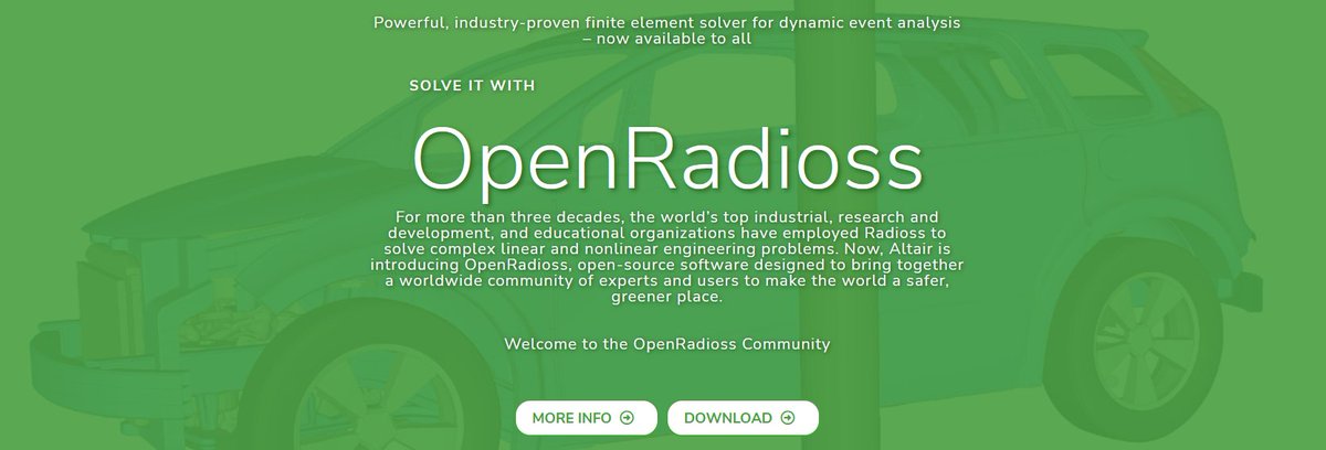 magicdpd's tweet photo. Yesterday, #Altair announced the open source of its #Radioss explicit strength solver. This solver, like many similar projects, was created from the source code of #DYNA3D. Colleagues drew so well that basic #Ansys #LSDYNA models can be directly fed into… https://t.co/zxs5x9QhR1 https://t.co/5BTVl2enj7