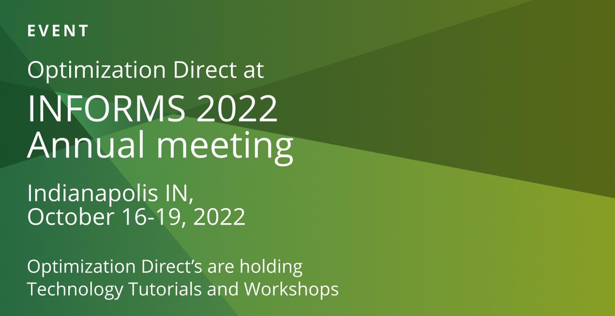 <a href="/OD_Inc/">Optimization Direct</a> at INFORMS 2022 Annual Meeting
optimizationdirect.com/optimization-d…