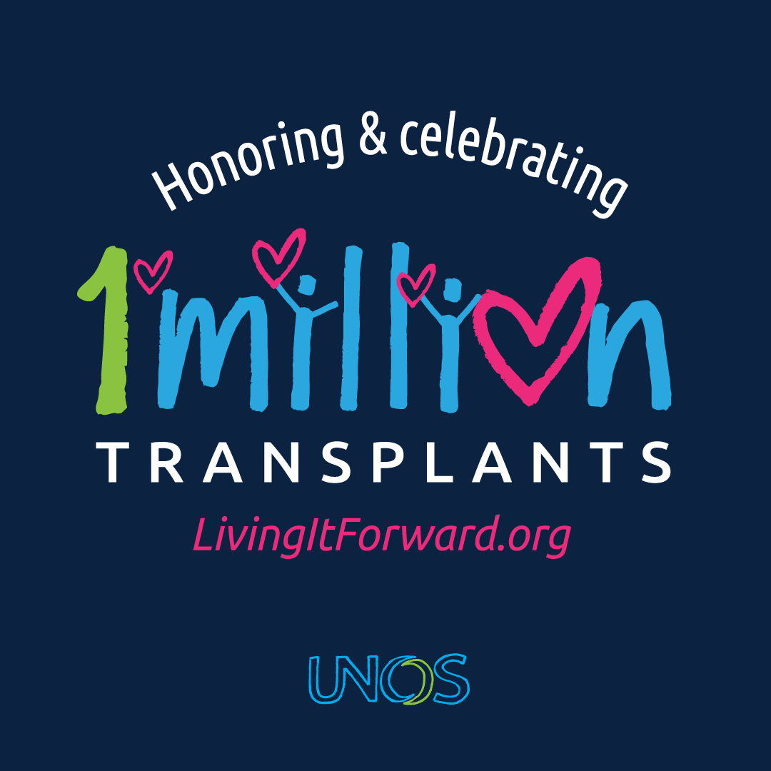 We are proud to be a part of the U.S. organ donation and transplant community that just reached #1MillionTransplants! Our system’s lifesaving work continues. Today we celebrate all those who #SayYestoDonation to save so many lives. Visit LivingItForward.org to learn more.
