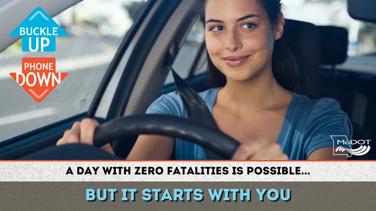 MoDOT's tweet image. One simple choice can have life saving results. Make sure you and your passengers are all buckled up before you put your car in drive. #BUPD
