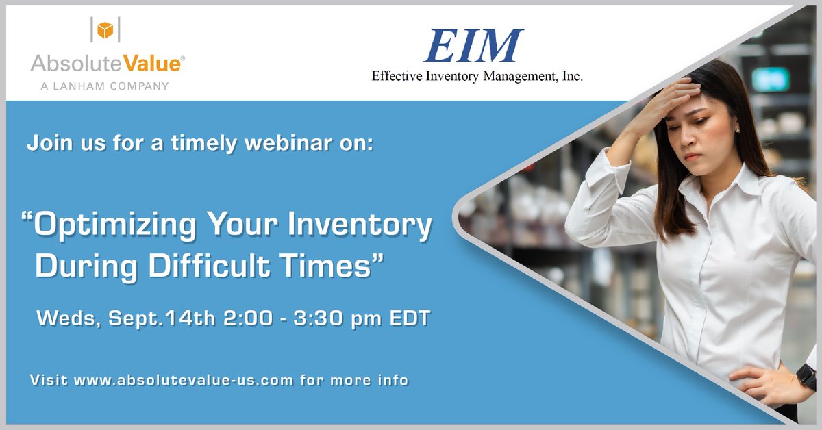 AbsoluteValu's tweet image. Join us to learn about some tools and techniques for managing your inventory in these challenging times…ow.ly/1JbU50KEV8E 
#demandplanning  #supplychainplanning