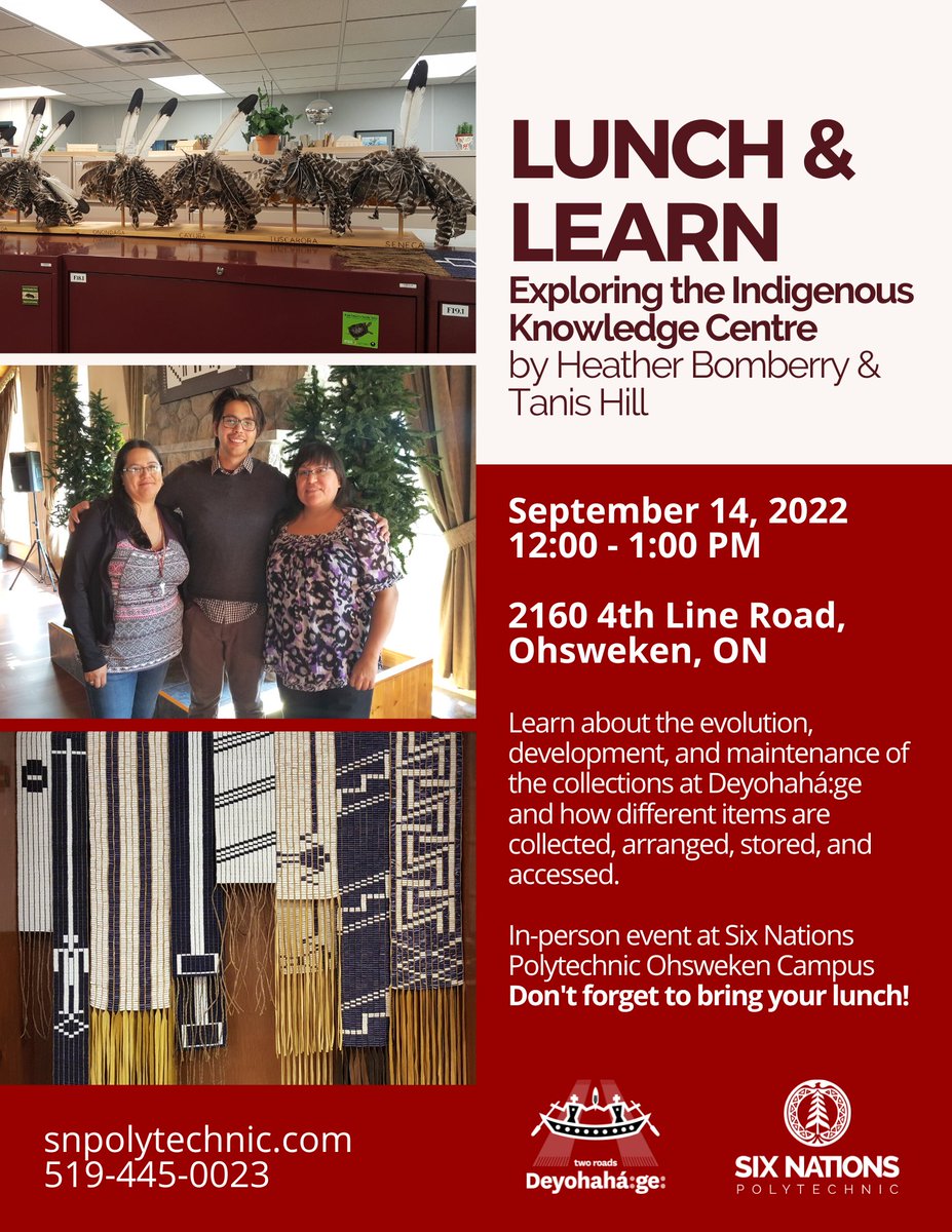 Lunch &amp; Learn is back! Bring your lunch and learn about our Indigenous Knowledge Centre here at SNP!