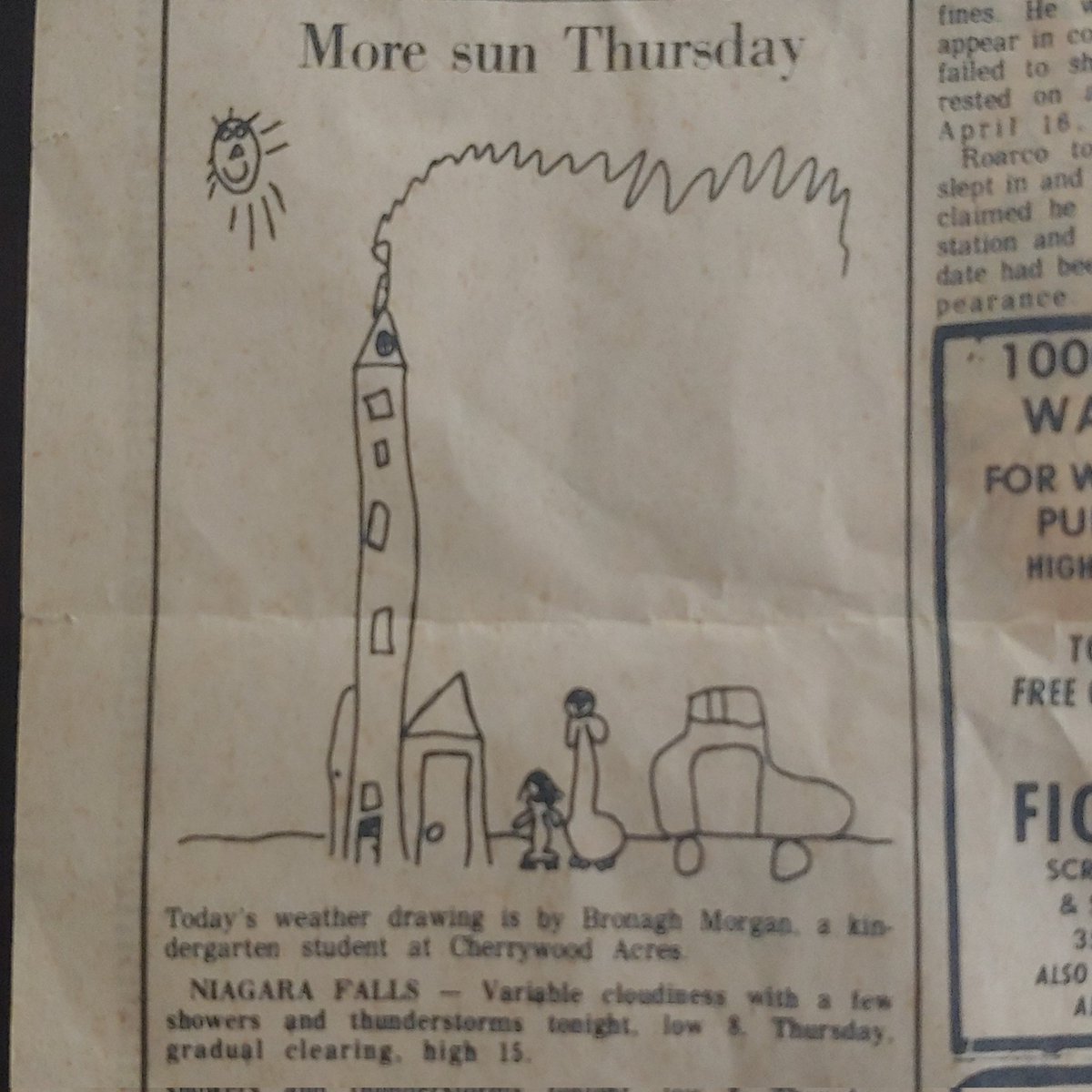 ThatBronaghOne's tweet photo. So moving a lot the last decade and also not being superbly organized I find myself looking in boxes for stuff I need sometimes. I still haven't found what I'm looking for, but I did find this: my first published illustration 😍 #moresun #weathergirl #artoftheday🎨 #illustration https://t.co/MRVVGeUojQ
