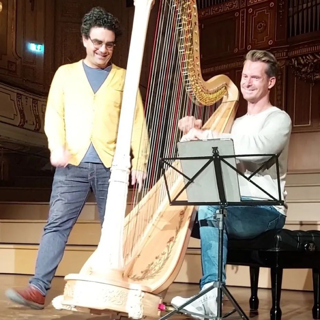 #FlashbackFriday to rehearsals in Graz with the incredible Xavier de Maistre. Serenata Latina returns this Sunday, September 11! Tickets: eventim.de/noapp/event/14…