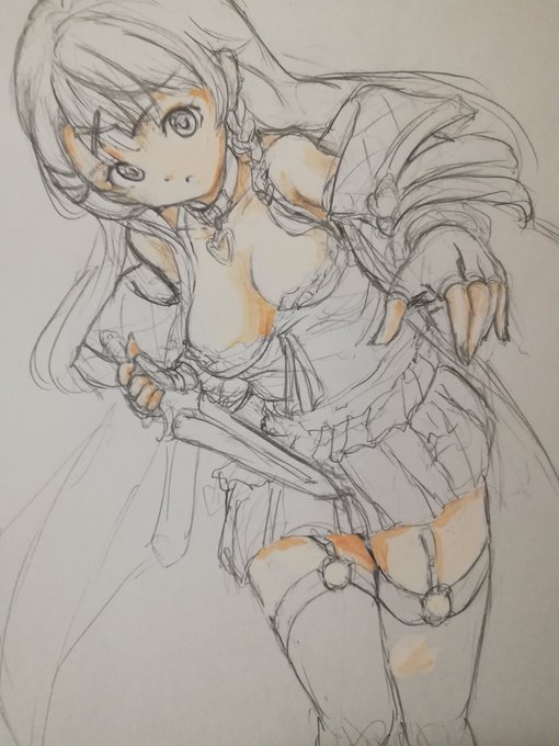 乾燥しやすくなった絵の具だと、
手早く簡易的な塗りをする上では好都合なとこある。

水彩らしい塗りとは言えないけどなw 