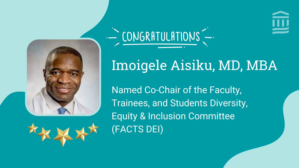 Congratulations to EM faculty Dr. Imoigele Aisiku, who was just named Co-Chair of the BWH Faculty, Trainees, and Students Diversity, Equity & Inclusion Committee (FACTS DEI)! #HealthcareEquity #DiversityandInclusion #DEI #EmergencyMedicine @BrighamWomens @IDEaS_Office