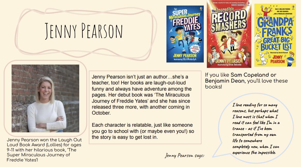 ✨ Giveaway ✨

The third ‘Author of the Week’ giveaway is <a href="/J_C_Pearson/">Jenny Pearson</a> 🖤

Retweet &amp; follow our sponsor, <a href="/ProStrikeEvents/">ProStrike Fundraising Events</a> to be in with a chance of winning her book ‘Incredible Record Smashers’ 🤩

Winner drawn 15/9
Books from <a href="/bookwagonuk/">BookwagonUK</a>
 
<a href="/CassHT/">Cassie HT🖤🏳️‍🌈</a>