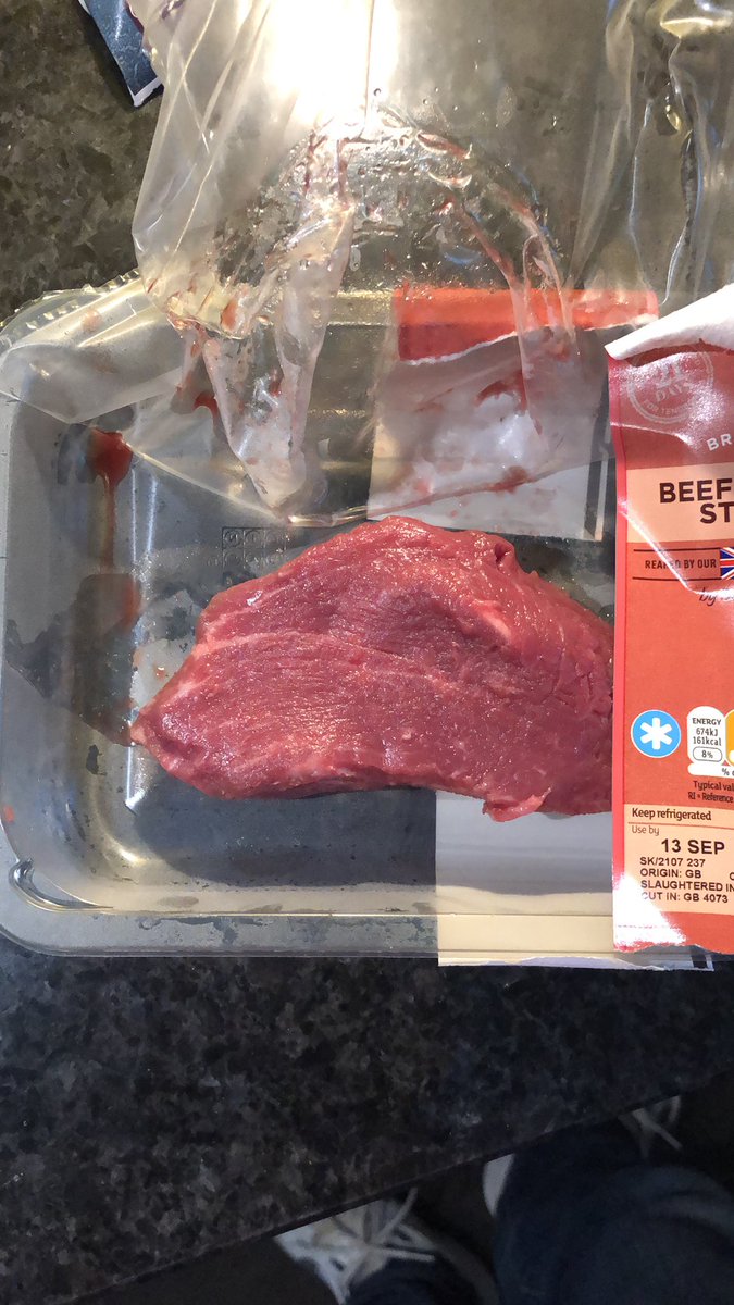 richsawsedges's tweet photo. Was looking forward to this @sainsburys Fillet Steak, then turned it over! Thanks guys, knew I should’ve stuck with @AldiUK , never a problem there. But didn’t want to drive after a long flight. #sinew https://t.co/4BJizYfZkx