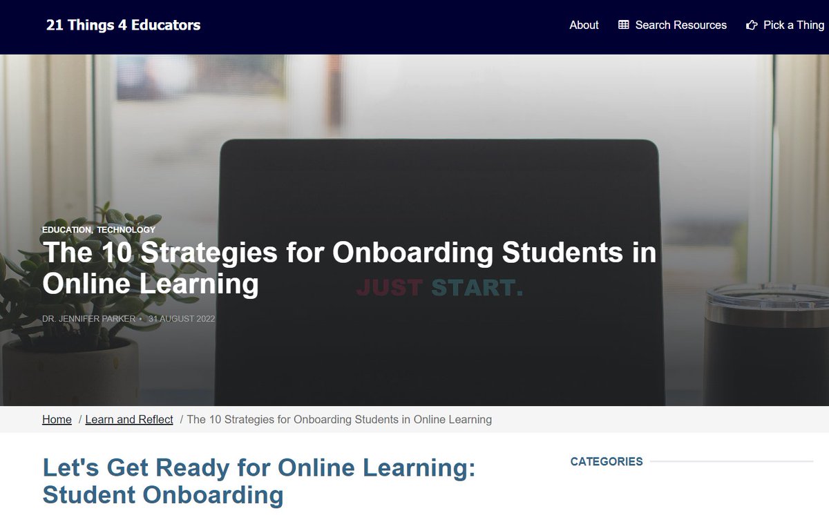 Check out the new #onboarding series "10 Strategies for Onboarding Students in Online Learning" in our #21things4 blog - tinyurl.com/onboarding21th…