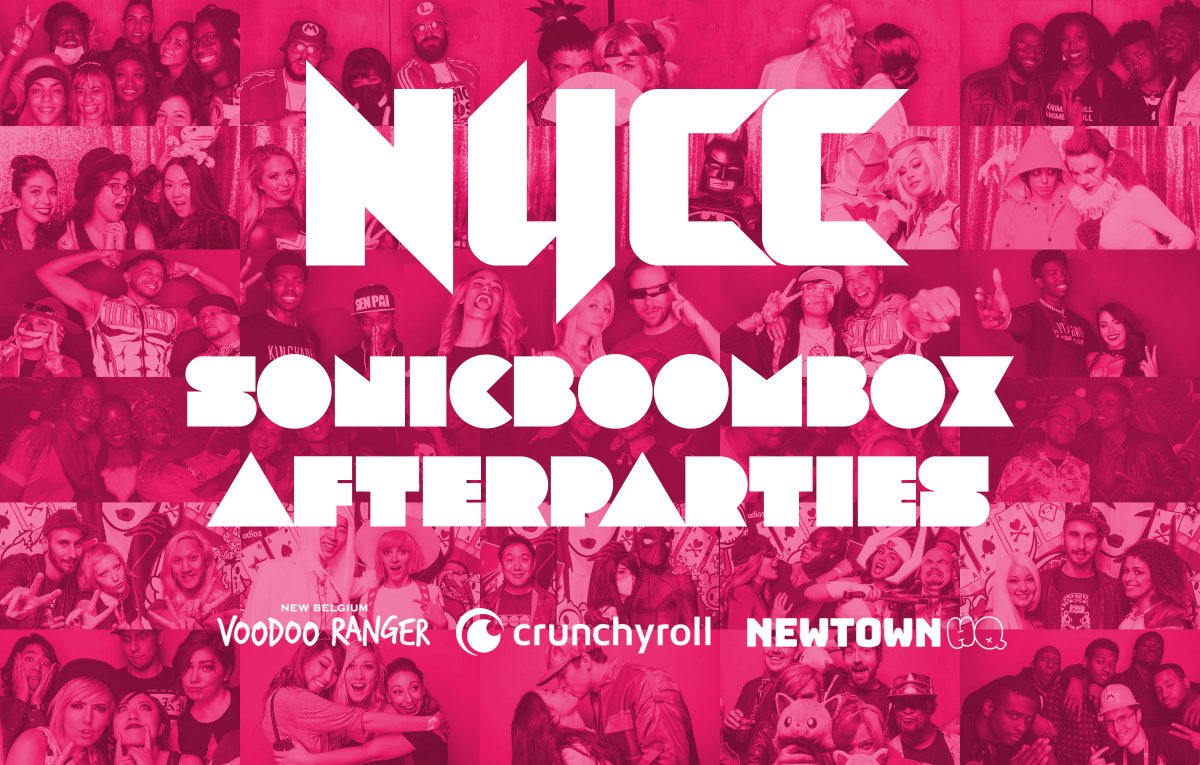 Sonicboombox π #BoxLunchAfterDark (@sonicboomb0x) on Twitter photo Who are we seeing at #NYCC?!
Come party with <a href="/FanboyFighter/">Fantastic Frankey</a> <a href="/DjTaylorsenpai/">DJTAYLORSENPAI ε
θΌ©π</a> <a href="/dimeeeach/">Dimitri Beauchamp</a> <a href="/Crunchyroll/">Crunchyroll</a> <a href="/voodooranger/">Voodoo Ranger</a> <a href="/newtownhqshop/">newtownhq</a> and more
Tickets & info: sonicboombox.com Who are we seeing at #NYCC?!
Come party with <a href="/FanboyFighter/">Fantastic Frankey</a> <a href="/DjTaylorsenpai/">DJTAYLORSENPAI ε
θΌ©π</a> <a href="/dimeeeach/">Dimitri Beauchamp</a> <a href="/Crunchyroll/">Crunchyroll</a> <a href="/voodooranger/">Voodoo Ranger</a> <a href="/newtownhqshop/">newtownhq</a> and more
Tickets & info: sonicboombox.com