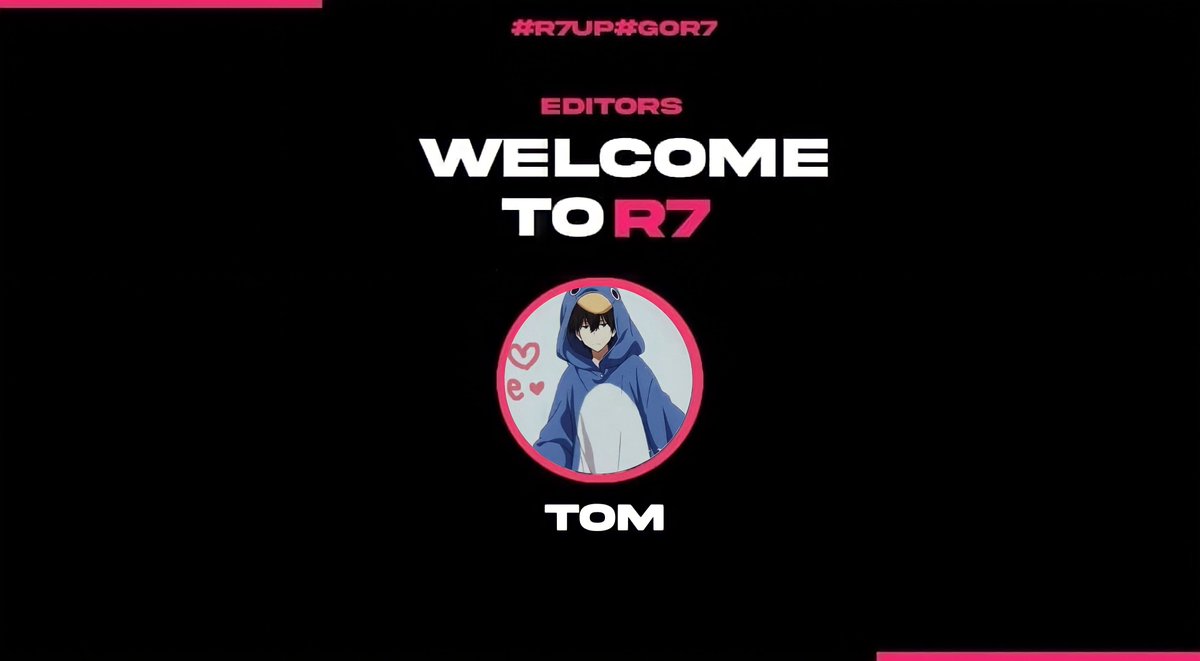 R7_Team_'s tweet photo. New editor 💞🖤
Welcome to R7 @TomPreviews 🔥#R7up https://t.co/MQUlPpVDfj