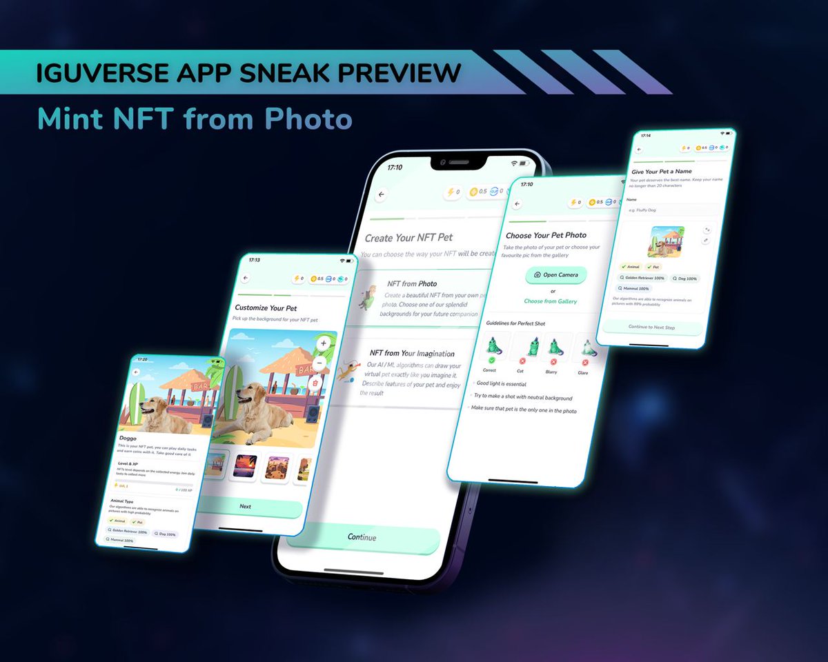 iguverse's tweet photo. Hi there, dear Iguanas!
​​​​🔥Hop on our update train, so that you don't miss any of those sweet app details!
Today we're going to introduce our crazily good minting process. This time — from your pet photo. Jump in and enjoy the article: https://t.co/0rj9m5IkQj

Stay tuned🦎 https://t.co/dF5FgE4zh7