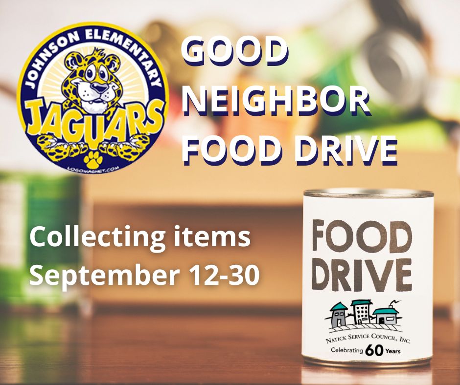 In true Jaguar spirit, let's take care of each other. Please consider donating personal care products, snacks, canned fruit; breakfast items, shelf stable juice (bottles or cans). Collection bins inside both entrances to the school.
#jaguarpto #natickservicecouncil #helpingothers
